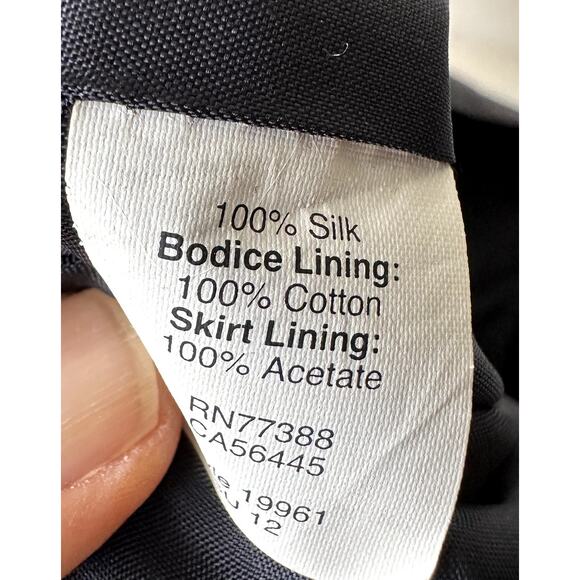 J. Crew Sz 10 100% Silk Black Taffeta LBD Event Cocktail w/ Bow Whimsigoth Event - Picture 6 of 6